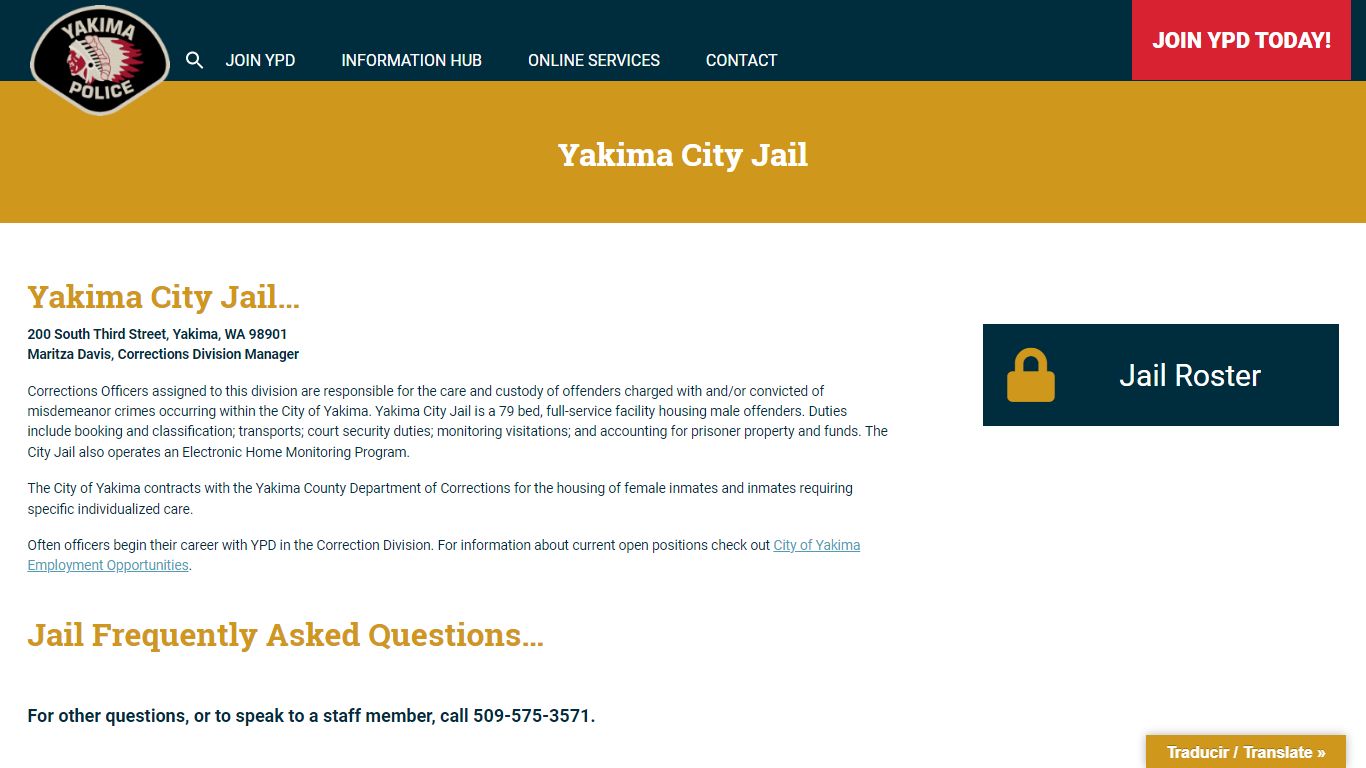 Yakima City Jail | Yakima Police Department